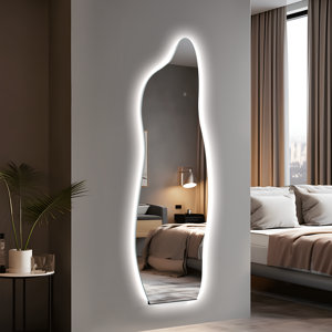 Wrought Studio™ Asymmetrical LED Full Length Mirror Wall Mirror with ...